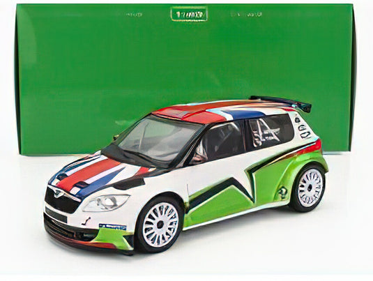 SKODA FABIA II FL S2000 N 0 SKODA MOTORSPORT UK DESIGN RALLY 2011 A.MIKKELSEN O.FLOENE GREEN WHITE/ABREX 1/43ミニカー