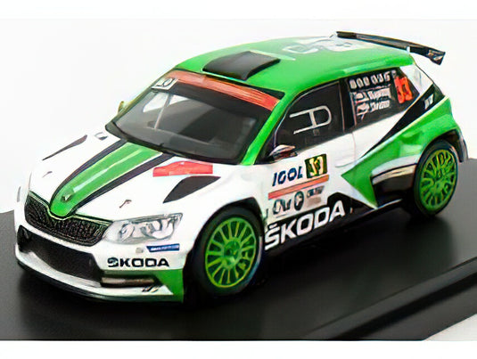 SKODA FABIA III R5 CHE GUEVARA ENERGY DRINK N 33 RALLY TOUR DE CORSE 2017 J.KOPECKY P.DRESLER GREEN WHITE/ABREX 1/43ミニカー
