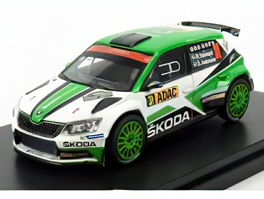 SKODA FABIA III R5 N 31 RALLY DEUTSCHLAND 2015 J.ANDERSSON P.TIDEMAN GREEN WHITE/ABREX 1/43ミニカー