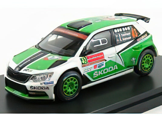 SKODA FABIA III R5 N 43 RALLY PORTUGAL 2015 P.TIDEMAND E.AXELSSON GREEN WHITE/ABREX 1/43ミニカー