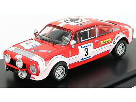 SKODA 200RS (night version) N 3 RALLY BARUM 1974 J.SEDIVY J.JANECEK RED WHITE/ABREX 1/43ミニカー