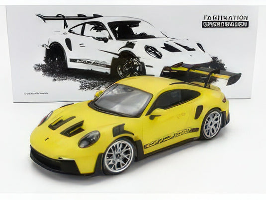 PORSCHE  911 992 GT3 RS COUPE 2023  SILVER RIMS  YELLOW BLACK/MINICHAMPS 1/18ミニカー