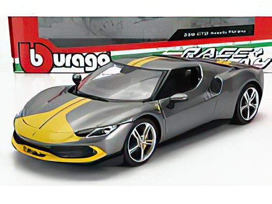 FERRARI  296 GTB ASSETTO FIORANO 2022  GREY YELLOW/BBurago 1/18ミニカー