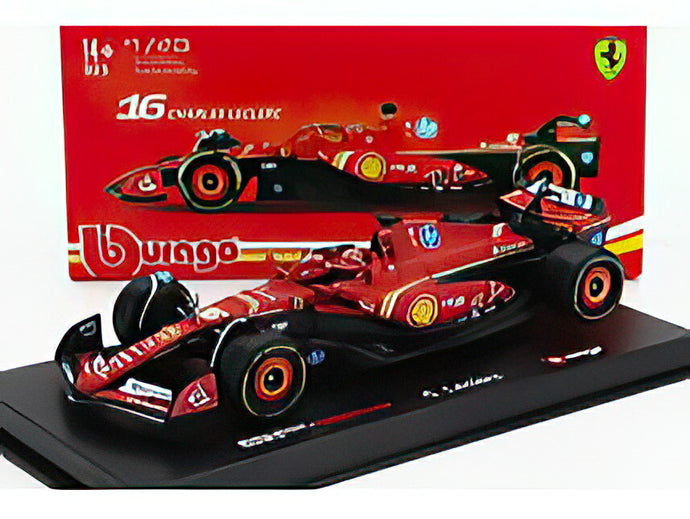 【予約】2025年発売予定FERRARI  F1 SF24 TEAM SCUDERIA FERRARI N 16 4th EMILIA ROMAGNA IMOLA GP 2024 CHARLES LECLERC フィギュア付き RED BLACK/BBurago 1/43ミニカー 海外限定