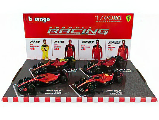 FERRARI  SET F1 4X SF23 TEAM SCUDERIA FERRARI N 16 SEASON 2023 CHARLES LECLERC  N 55 POLE POSITION 3rd MONZA ITALY GP 2023 CARLOS SAINZ/BBurago 1/43ミニカー