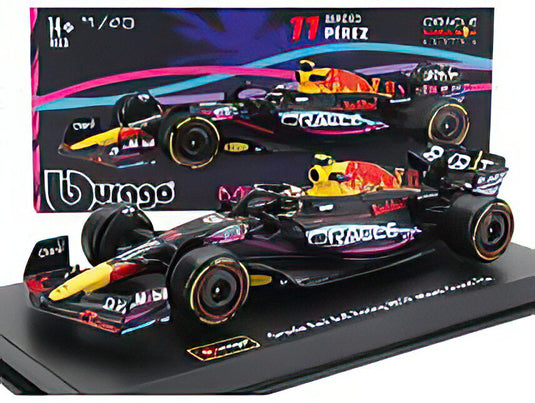 RED BULL  F1 RB19 TEAM ORACLE RED BULL RACING N 11 2nd MIAMI GP 2023 SERGIO PEREZ  WITH HELMET AND PLASTIC SHOWCASE  MATT BLUE/BBurago 1/43ミニカー 海外限定