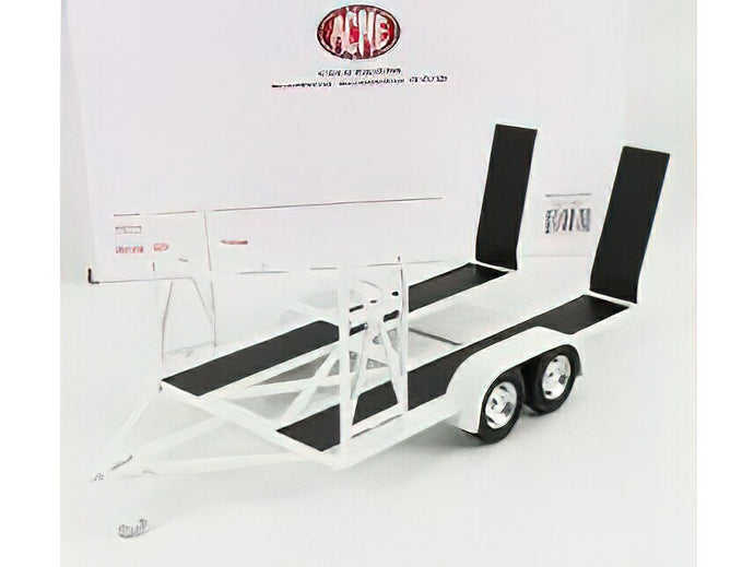 アクセサリー CARRELLO TRASPORTO AUTO 2-ASSI CAR TRANSPORTER TRAILER CAR NOT INCLUDED WHITE BLACK/ACME 1/18ミニカー