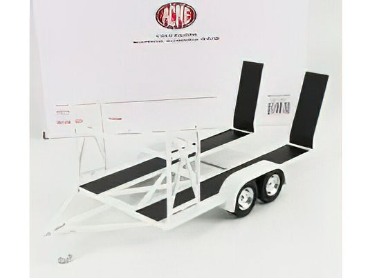 アクセサリー CARRELLO TRASPORTO AUTO 2-ASSI CAR TRANSPORTER TRAILER CAR NOT INCLUDED WHITE BLACK/ACME 1/18ミニカー