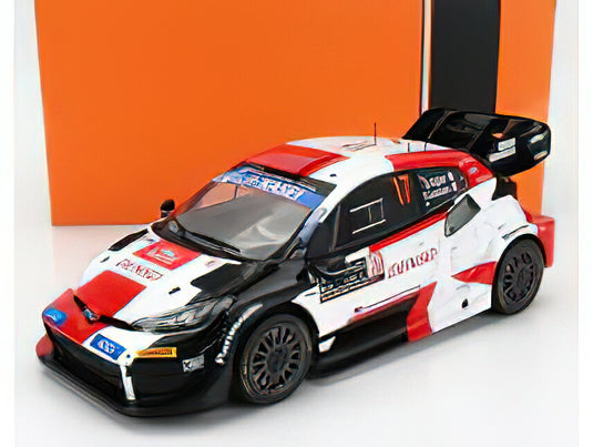 TOYOTA  YARIS GR HYBRID RALLY1 TEAM TOYOTA GAZOO RACING WRT N 17 WINNER RALLY MONTECARLO 2023 SEBASTIAN OGIER  VINCENT LANDAIS  WHITE RED BLACK/IXO 1/18ミニカー