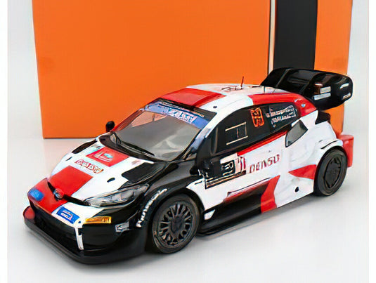 TOYOTA  YARIS GR HYBRID RALLY1 TEAM TOYOTA GAZOO RACING WRT N 69 2nd RALLY MONTECARLO 2023 KALLE ROVANPERA  JONNE HALTTUNEN  WHITE RED BLACK/IXO 1/18ミニカー