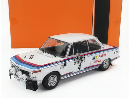 BMW  2002 TEAM BMW MOTORSPORT (night version) N 4 RALLY RAC 1973 BJORN WALDEGAARD  HANS THORSZELIUS  WHITE/IXO 1/18ミニカー