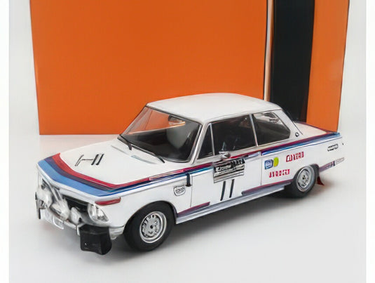 BMW  2002 TEAM BMW MOTORSPORT (night version) N 11 RALLY RAC 1973 ACHIM WARMBOLD  JEAN TODT  WHITE/IXO 1/18ミニカー