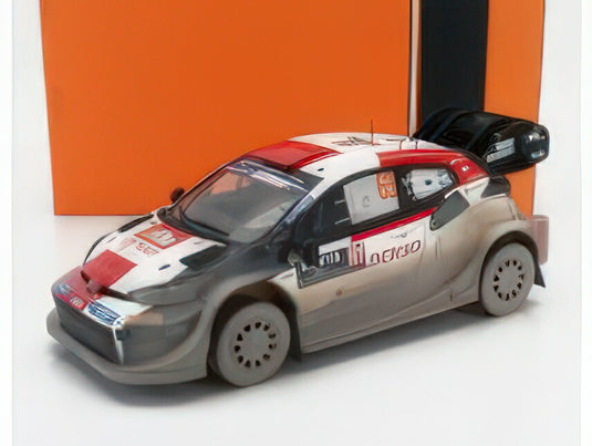 TOYOTA  YARIS GR HYBRID RALLY1 TEAM TOYOTA GAZOO RACING WRT (dirty version) N 69 2nd RALLY SAFARI 2023 KALLE ROVANPERA  JONNE HALTTUNEN  WHITE RED BLACK/IXO 1/18ミニカー
