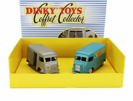 Citroenシトロエン セット L'Indispensable 2x Hタイプ 1200kg バン CIBIE 1955 シルバーブルー DINKY-ATLAS-COLLECTION - SCALE APPROX / EDICOLA 1/43 ミニカー