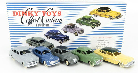 Buickビュイック ギフトセット 5x ロードマスター 1955 プジョー203 フォードヴェデット シトロエン2CV シムカ9 SCALE APPROX - DINKY-ATLAS-COLLECTION / EDICOLA 1/43 ミニカー