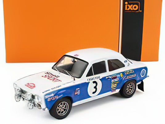 FORD ENGLAND ESCORT MKI RS 1600 (night version) N 3 RALLY MONTECARLO 1973 TIMO MAKINEN HENRY LIDDON BLUE WHITE/IXO 1/24ミニカー