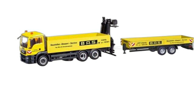 B.A.S MAN TGS M 平台トレーラートラック/ Herpa 1/87  模型 ミニカー