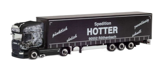 Hotter Scania R 13 TL ローライナー カーテン/ Herpa 1/87  模型 ミニカー
