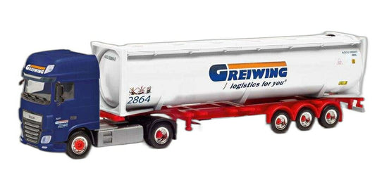 Greiwing DAF XF SSC Euro 6 40ft 圧力/ Herpa 1/87  模型 ミニカー
