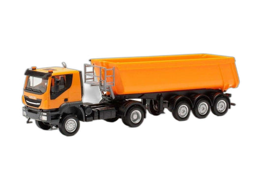 Iveco Trakker Schmitz Cargobull ダンプカー/ Herpa 1/87  模型 ミニカー