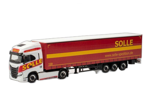 Solle Iveco S-Way カーテンサイド セミトレーラー/ Herpa 1/87  模型 ミニカー