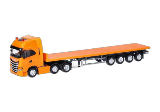 Iveco S Way 6x2 平台セミトレーラー 318259/ Herpa 1/87  模型 ミニカー
