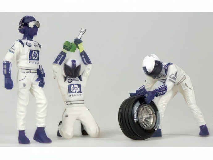 WILLIAMS  F1 PITSTOP WILLIAMS 2002 CAMBIO GOMME ANTERIORE  FIGURES  WHITE BLUE/MINICHAMPS 1/43ミニカー