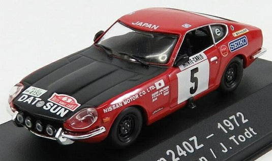 Nissanニッサン ダットサン N 5 モンテカルロラリー 1972 R.Aaltonen J.Todt レッドブラック ATLAS-RALLY-MONTECARLO / EDICOLA 1/43 ミニカー