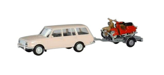 Wartburg 353 66 Tourist トレーラー 2x/ Herpa 1/87  模型 ミニカー