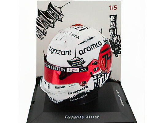 BELL HELMET  F1 CASCO HELMET ASTON MARTIN AMR23 TEAM ARAMCO COGNIZANT N 14 JAPAN GP 2023 FERNANDO ALONSO  WHITE RED/Spark 1/5ミニカー