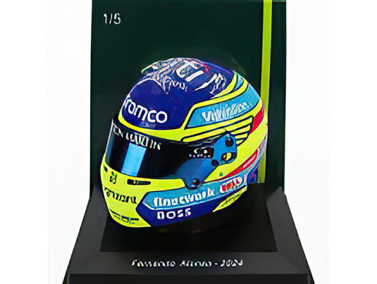 BELL HELMET  CASCO HELMET F1 FERNANDO ALONSO TEAM ASTON MARTIN ARAMCO COGNIZANT N 14 SEASON 2024  YELLOW BLUE/Spark 1/5ミニカー