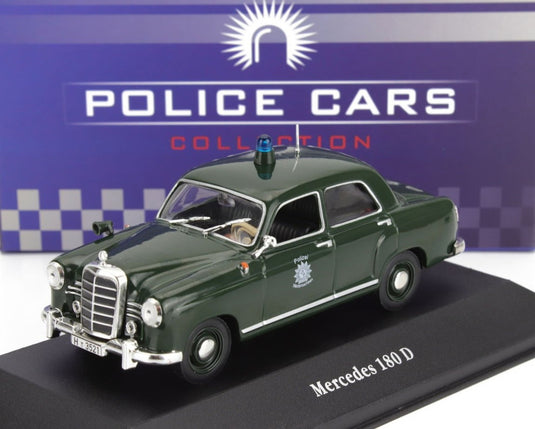 MERCEDES BENZメルセデスベンツ 180D 警察 1953 ダークグリーン ATLAS-POLICE-CARS-COLLECTION POLIZIA / EDICOLA 1/43 ミニカー