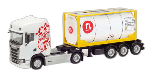 Raffles Lease Scania CS20HD 20ft バルク/ Herpa 1/87  模型 ミニカー