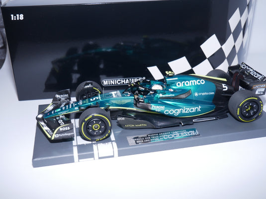 ASTON MARTIN F1 AMR22 TEAM ARAMCO COGNIZART N 5 ABU DHABI GP LAST RACE 2022 SEBASTIAN VETTEL - GREEN BLACK /Minichamps 1/18 ミニカー