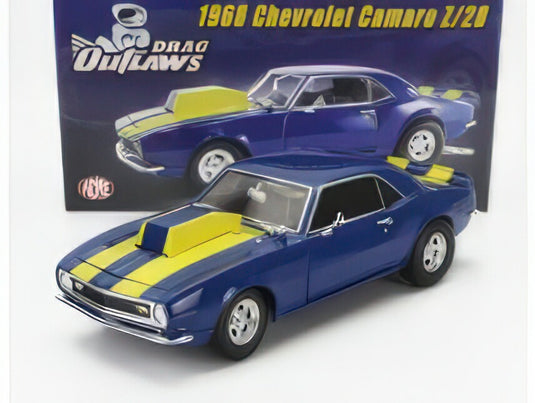 CHEVROLET  CAMARO Z/28 COUPE DRAGSTER OUTLAWS 1968  BLUE YELLOW/ACME 1/18ミニカー