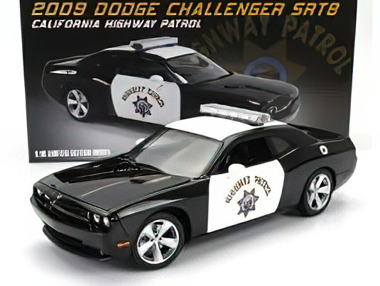 DODGE CHALLENGER SRT8 COUPE POLICE HIGHWAY PATROL 2009 BLACK WHITE/ACME 1/18ミニカー
