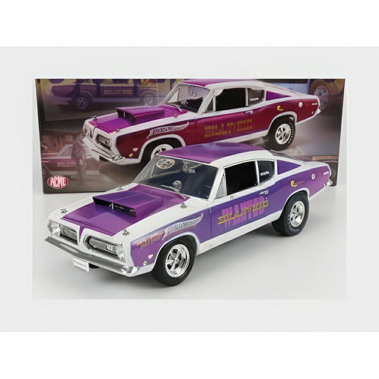 Plymouth Barracuda Billi The Kid クーペ 1968 ホワイト パープル Met A1806125/ ACME 1/18 ミニカー