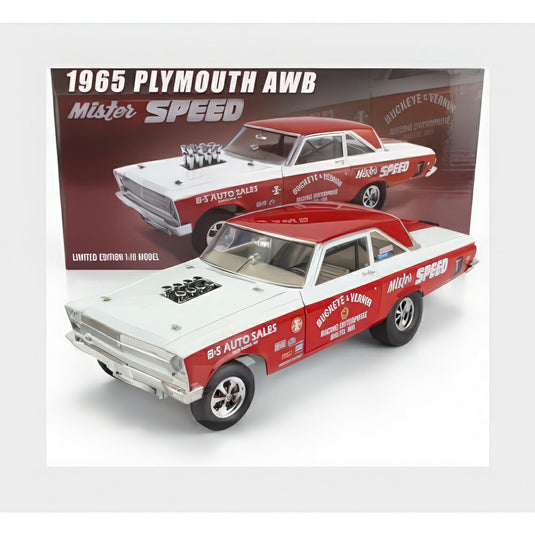 Plymouth Coronet Awb Mister Speed Bs Auto Sales Racing 1965 レッド ホワイト A1806511/ ACME 1/18 ミニカー