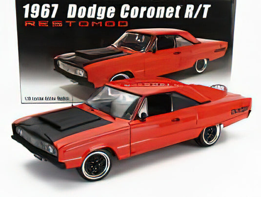 DODGE CORONET R/T RESTOMOD 1967 ORANGE BLACK/ACME 1/18ミニカー