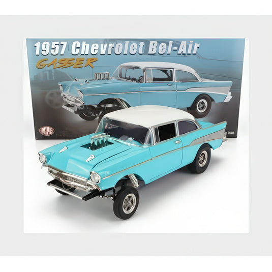 Chevrolet Bel Air Gasser 1957 ライトブルー ホワイト A1807017/ ACME 1/18 ミニカー
