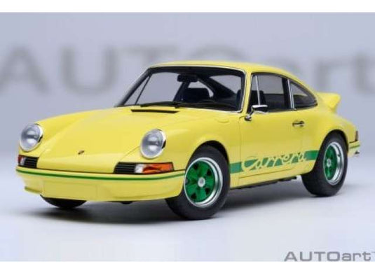 ポルシェ 911 カレラ 2.7 RS ライトイエロー with グリーンストライプ/ AUTOart  1/18 ミニカー
