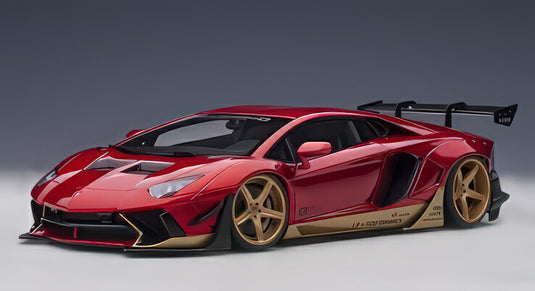 Liberty Walk LB Works Lamborghini Aventador Limited Edition ハイパーレッド ゴールドアクセント/ AUTOart 1/18
