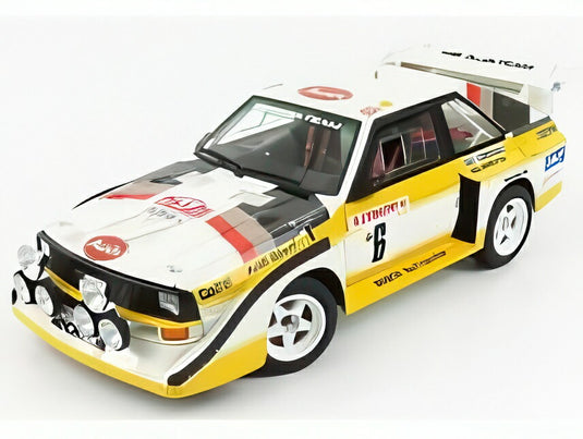 アウディ クワトロ スポーツ S1 (ナイトバージョン) N 6 ラリー モンテカルロ 1986 H.ミッコラ A.ヘルツ イエロー ホワイト レッド/ AUTOart 1/18 ミニカー