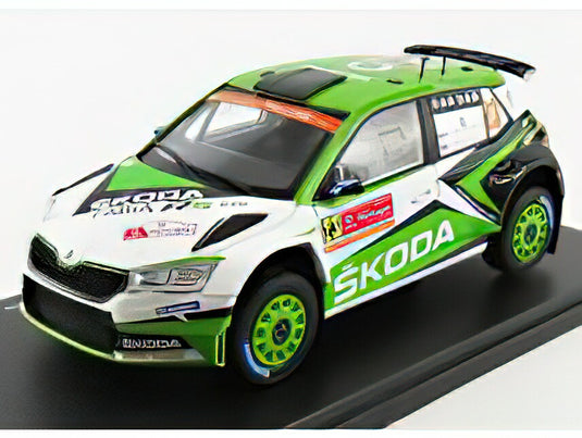 SKODA - FABIA R5 N 23 RALLY PORTUGAL 2019 K.ROVANPERA - J.HALTTUNEN - GREEN WHITE/EDICOLA 1/24模型モデルキット