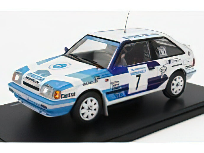 MAZDA - 323 4WD N 7 WINNER RALLY SWEDISH 1989 I.CARLSSON - P.CARLSSON - WHITE LIGHT BLUE/EDICOLA 1/24ミニカー