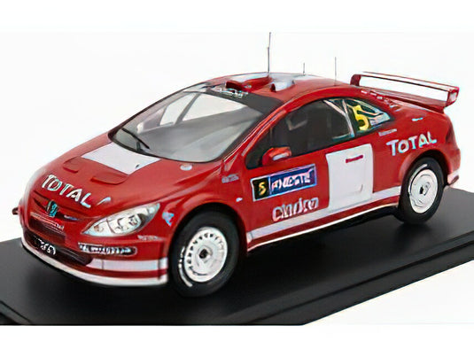 PEUGEOT - 307 WRC N 5 WINNER RALLY NESTE FINLAND 2004 MARCUS GRONHOLM - TIMO RAUTIAINEN - RED WHITE/EDICOLA 1/24ミニカー