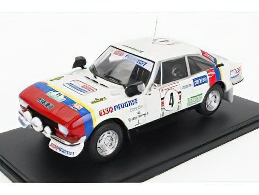 PEUGEOT - 504 TEAM ESSO (night version) N 4 WINNER RALLY SAFARI 1978 JEAN PIERRE NICOLAS - JEAN CLAUDE LEFEBVRE - WHITE RED BLUE/EDICOLA 1/24ミニカー