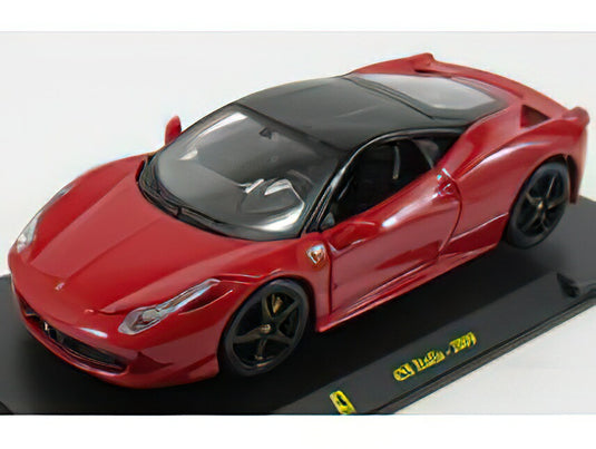 FERRARI - 458 ITALIA 8C 2009 RED BLACK/EDICOLA 1/24ミニカー