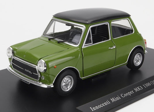 MINIミニ クーパー MKIII 1300 1972 ダメージディスプレイボックス グリーン ブラック AUTO-VINTAGE-DE-LUXE-COLLECTION / EDICOLA 1/24 ミニカー