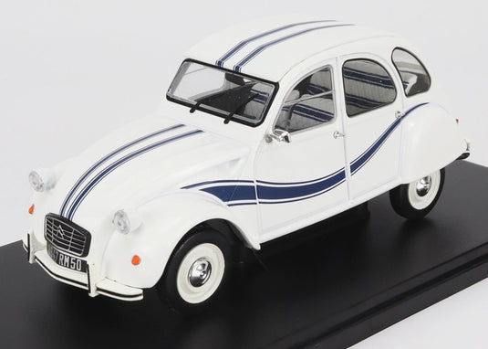 CITROENシトロエン 2CV フランス 3 1983 ホワイト ブルー CITROEN-COLLECTION-HACHETTE / EDICOLA 1/24 ミニカー